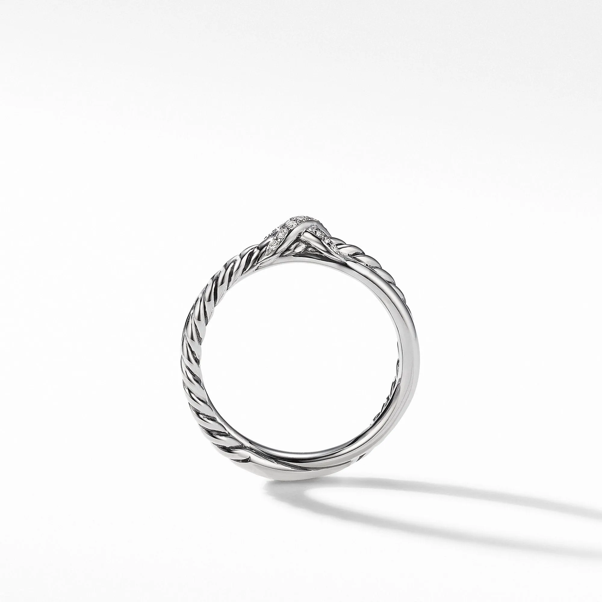 Petite X Ring with Pavé Diamonds