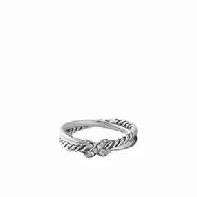 Petite X Ring with Pavé Diamonds