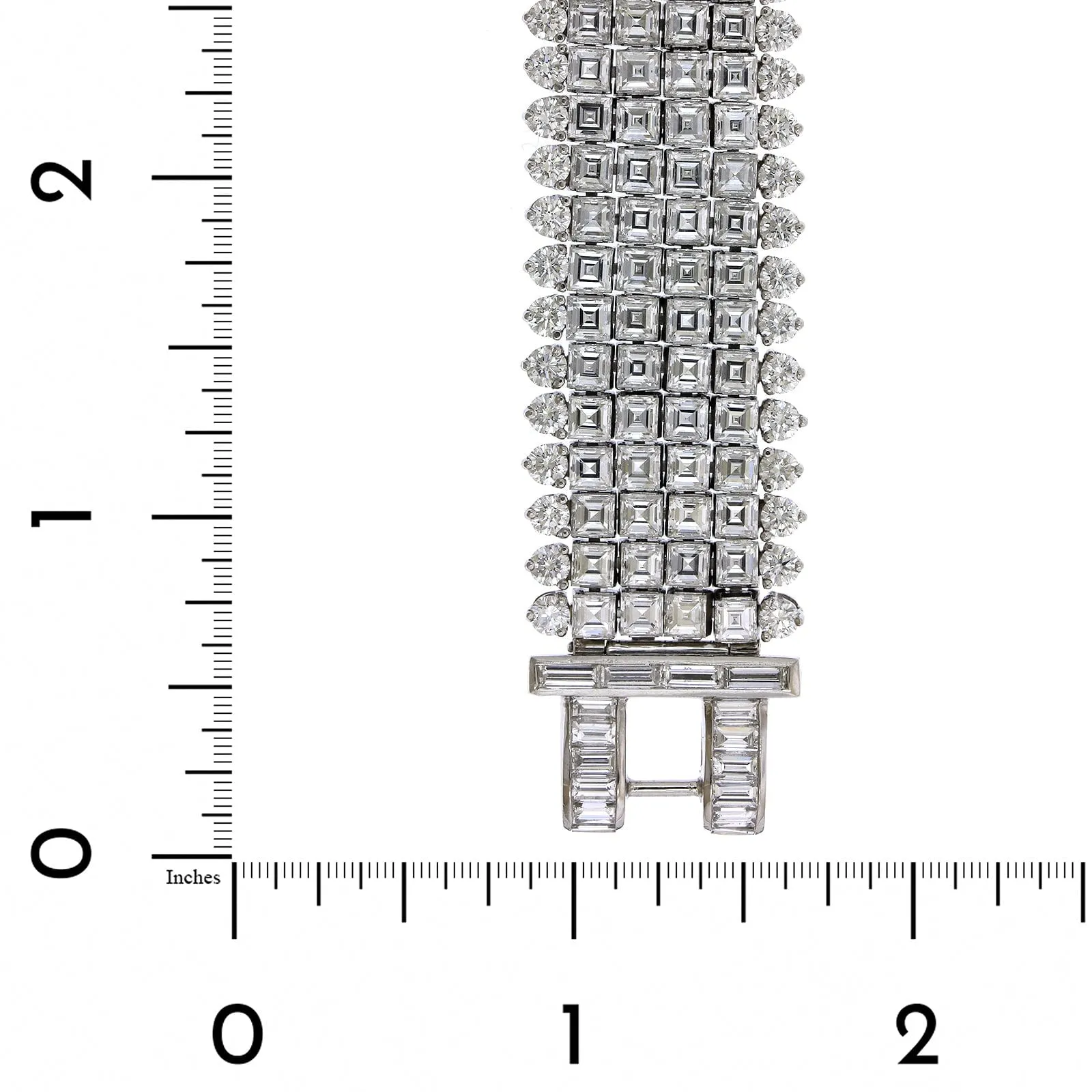 Platinum 6 Row Invisible Set Diamond Bracelet