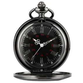 Pocket Watches Black Roman Numerals Pocket Watches With Chain Vintage Men Pocket Watches