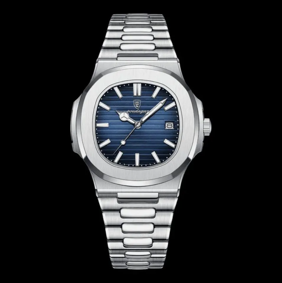 POEDAGAR Men's Luminous Dial Clock Relogio Masculino Quartz Watch S256495