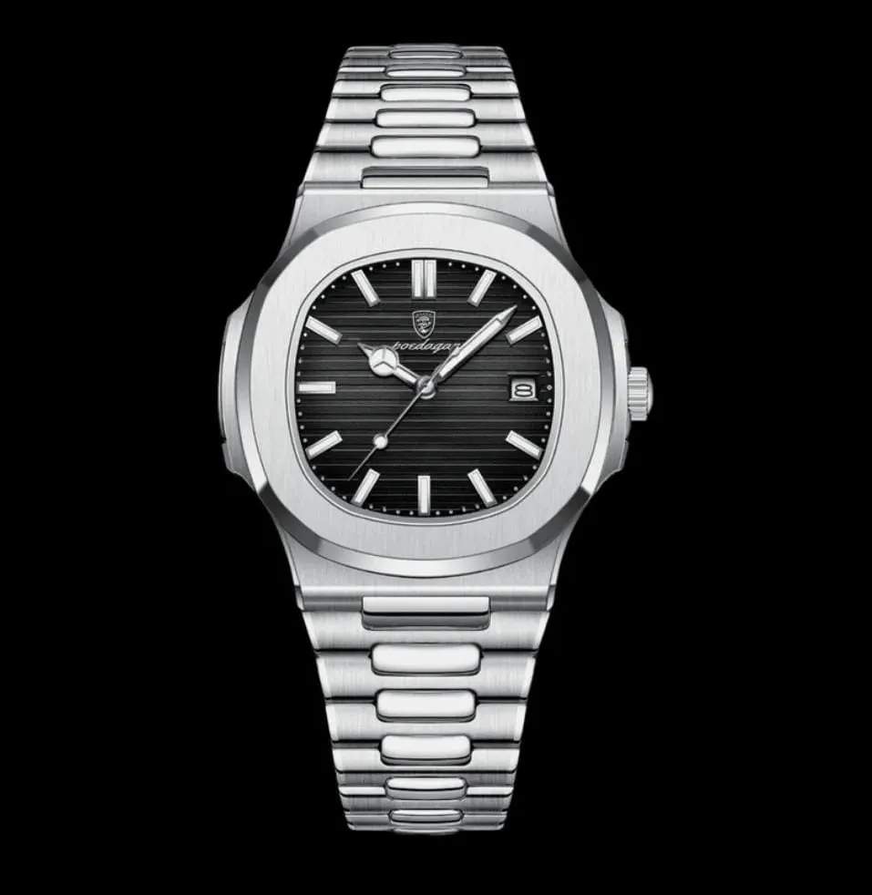 POEDAGAR Men's Luminous Dial Clock Relogio Masculino Quartz Watch S256495