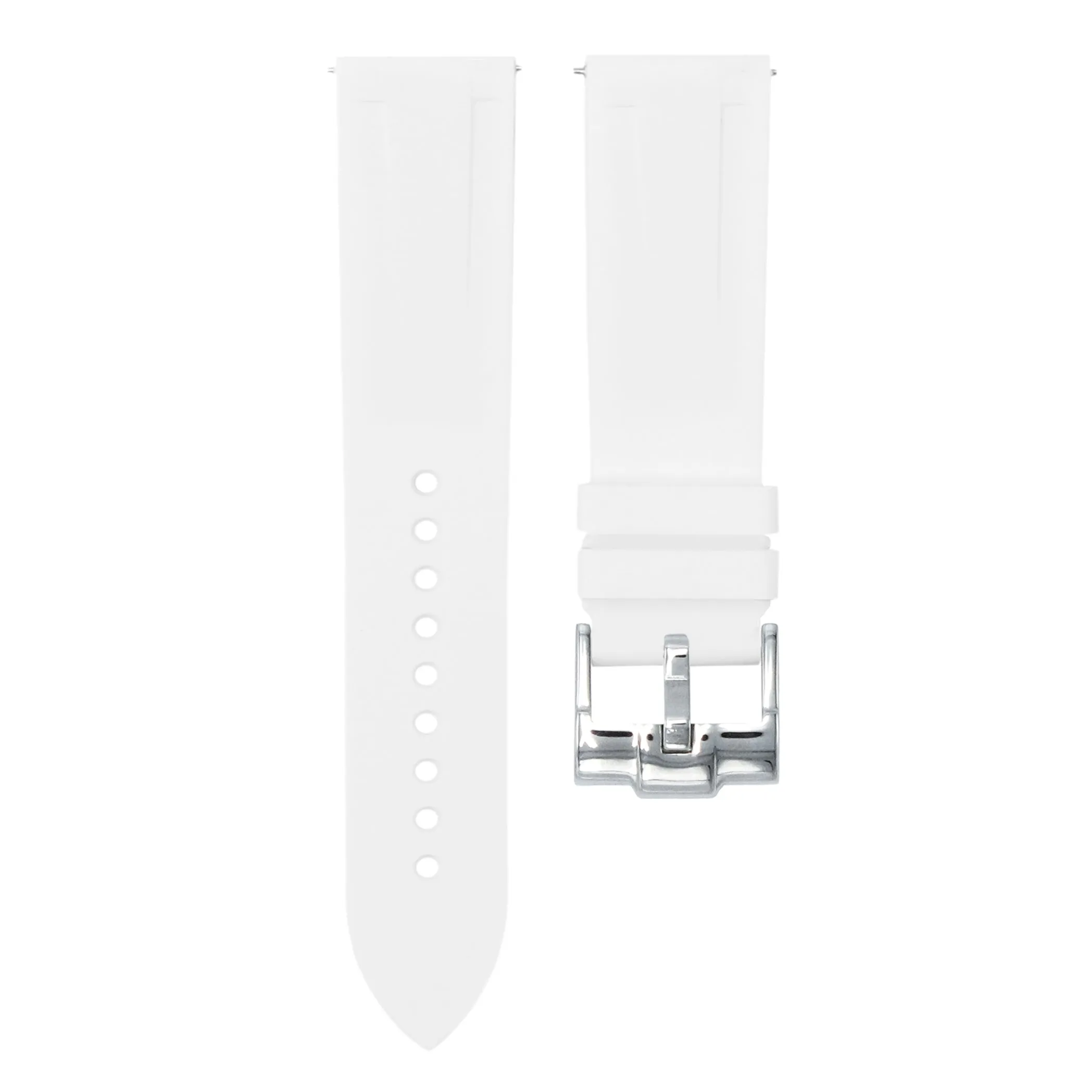 Polar White - Quick Release Rubber Watch Strap For Tag Heuer Monza