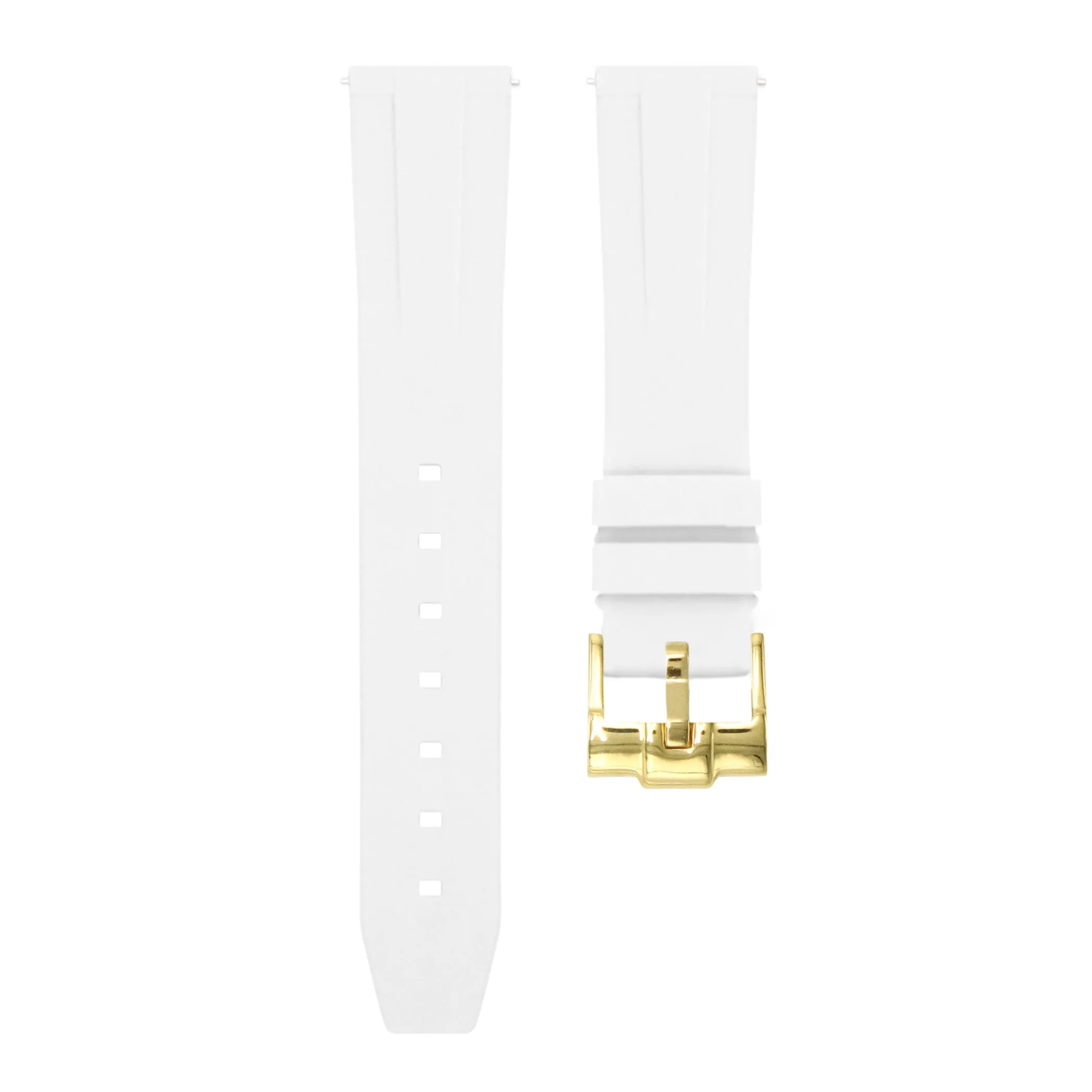 Polar White - Quick Release Rubber Watch Strap For Tag Heuer Monza