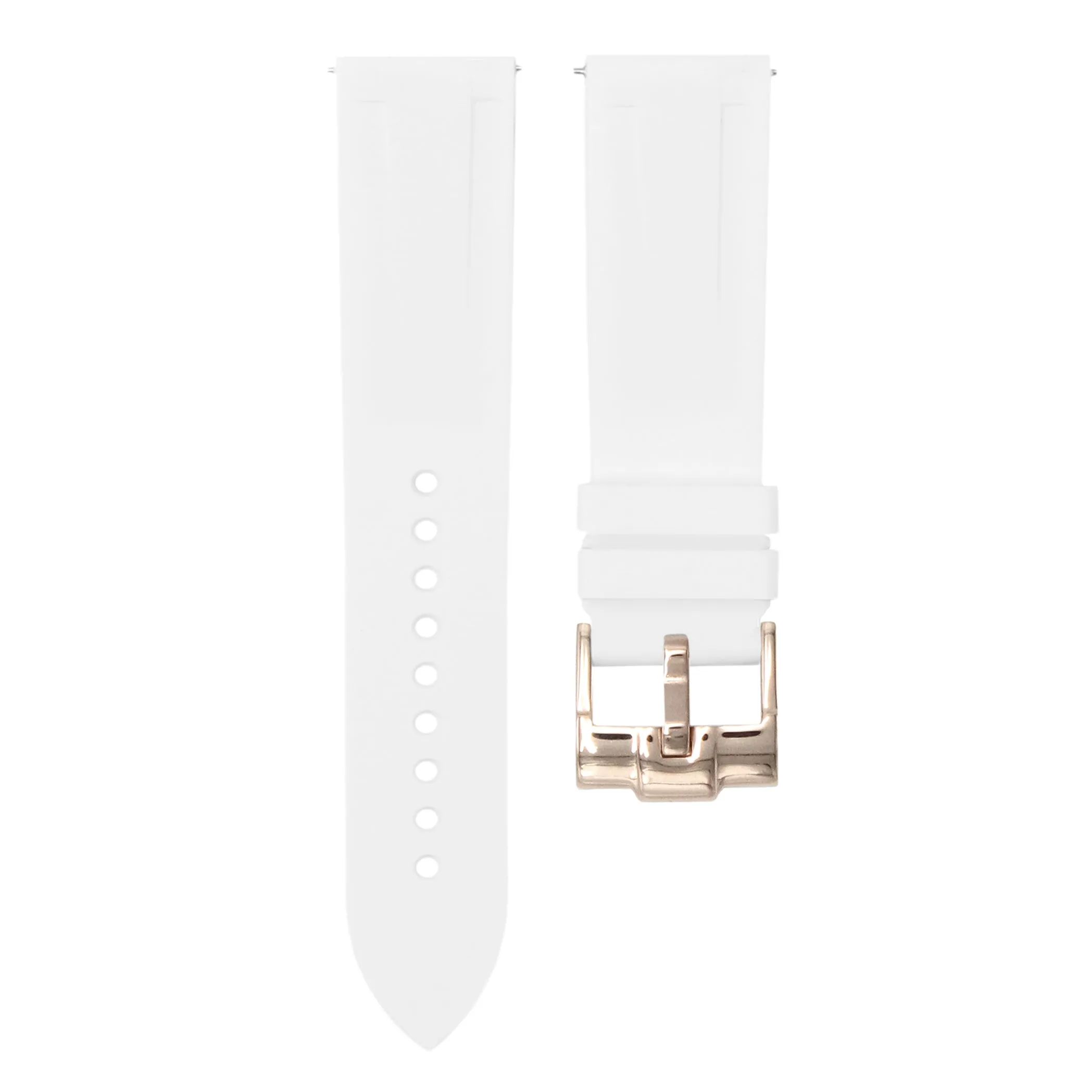 Polar White - Quick Release Rubber Watch Strap For Tag Heuer Monza