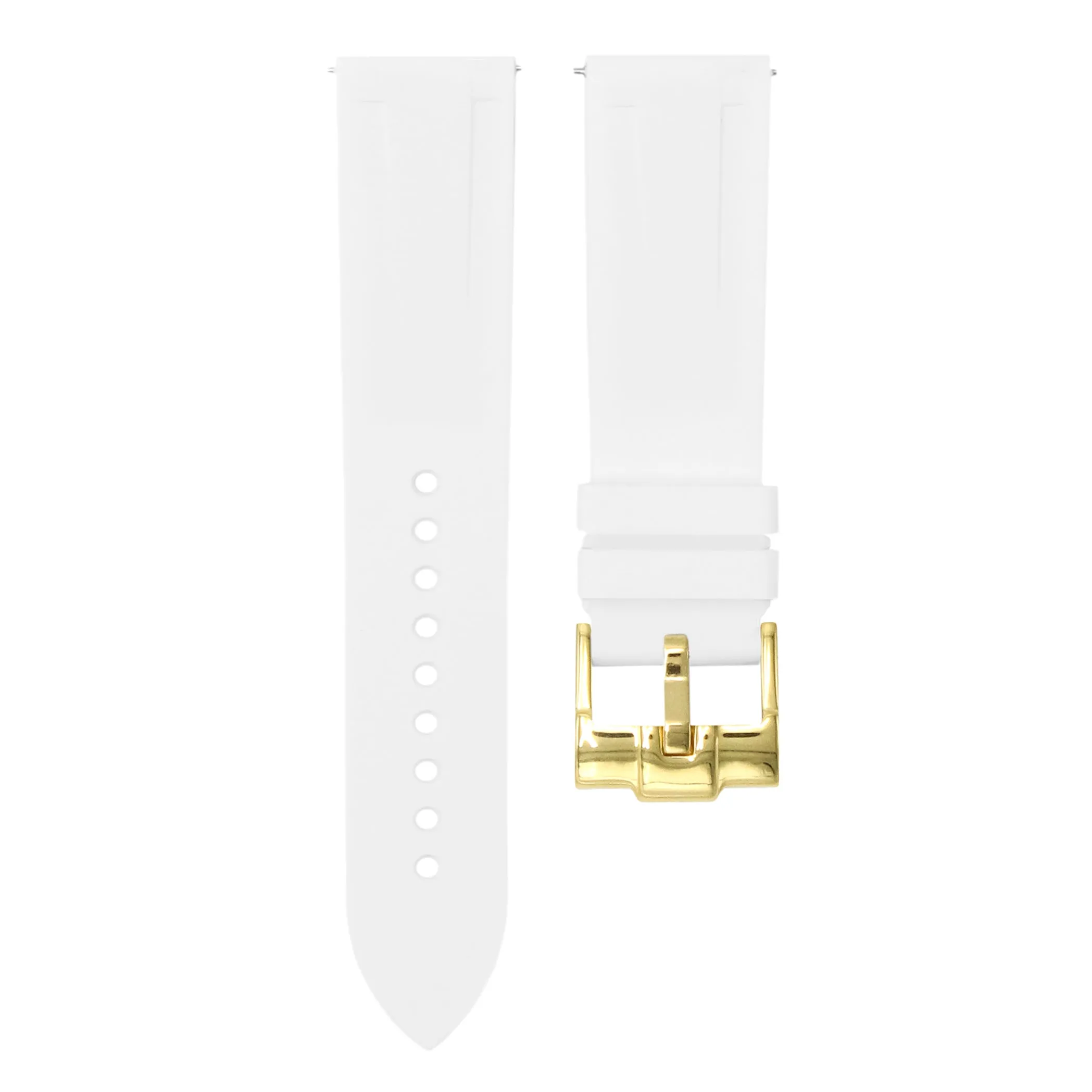 Polar White - Quick Release Rubber Watch Strap For Tag Heuer Monza