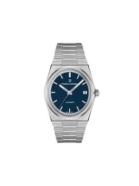 Powermatic Men'S Business Watch, Sapphire Crystal Silver Blue