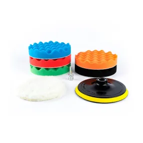 Prime Quality Polishing Pad Kit, 6 In, 8 Pcs, for Car Polishing and Waxing