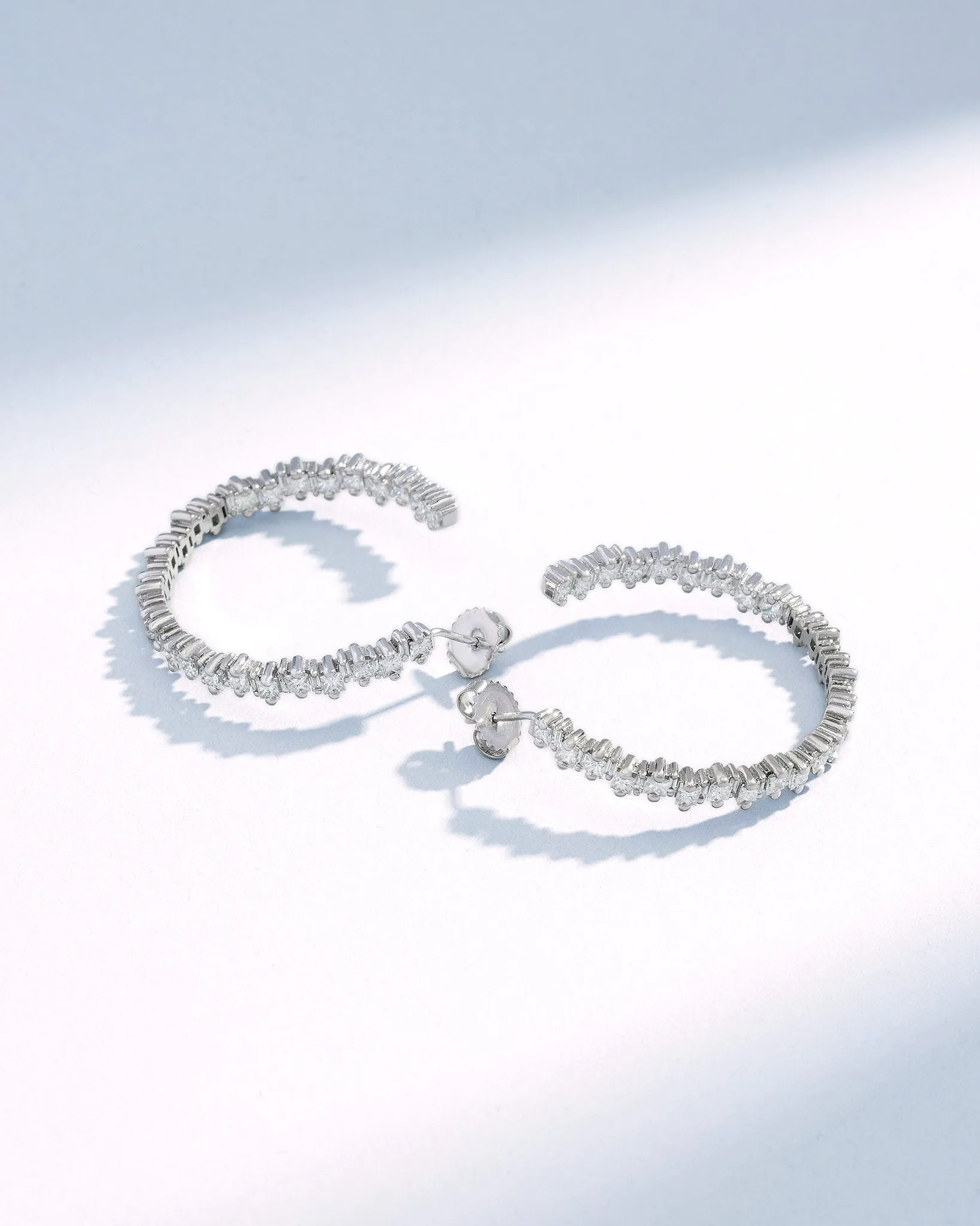 Princess Staggered Diamond Midi Hoops