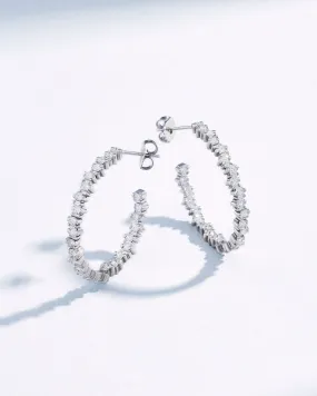 Princess Staggered Diamond Midi Hoops