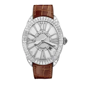 Regent Baguette 4047 Luxury Diamond Watch for Men - 18kt White Gold - Backes & Strauss