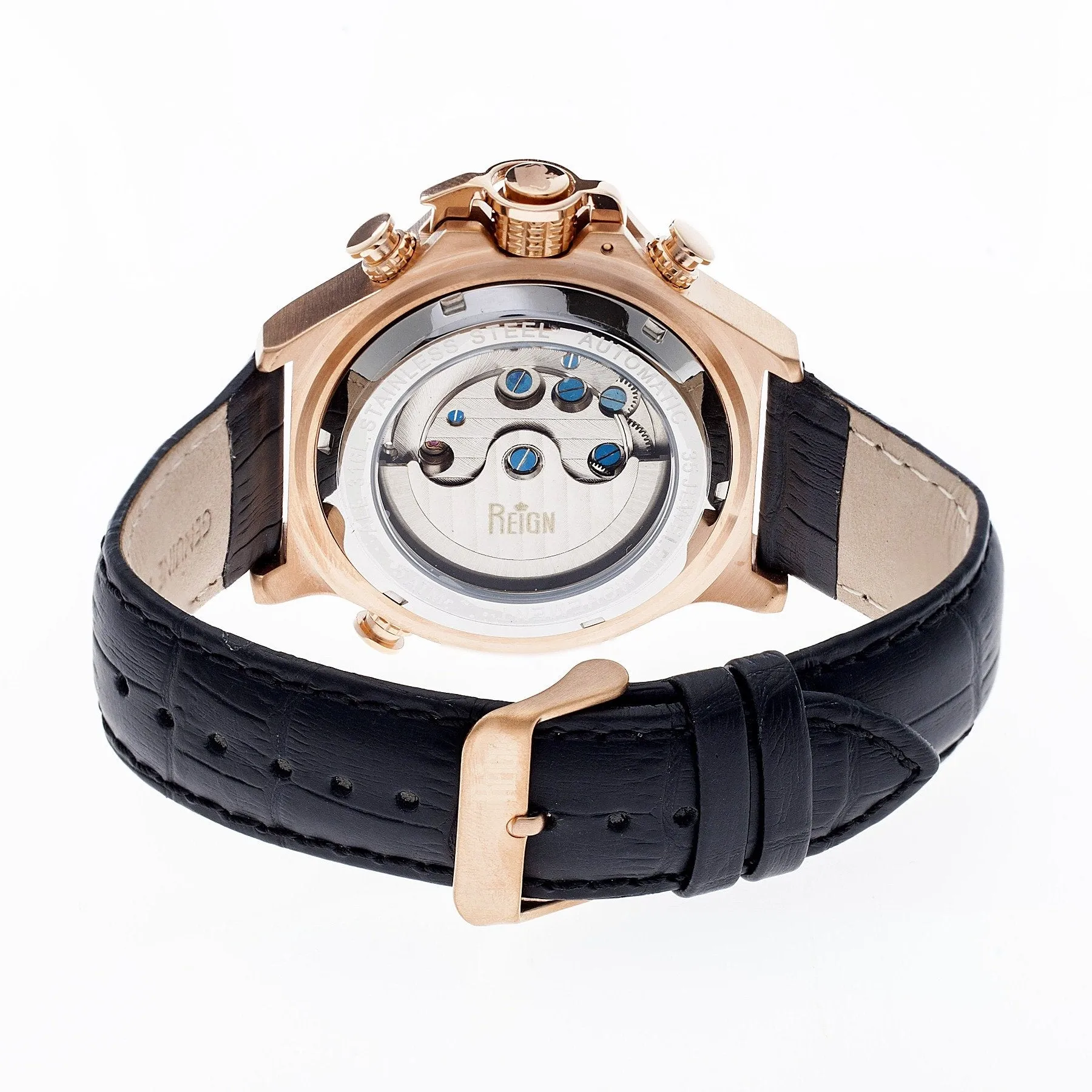 Reign Goliath Automatic Leather-Band Watch