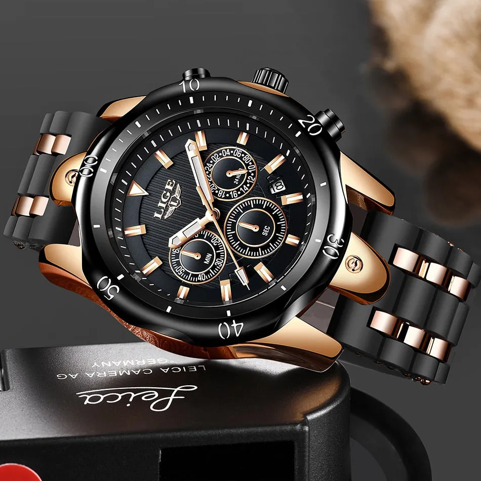 Relogio Masculino New Fashion Watch Men LIGE Top Brand Sport Watches Mens Waterproof Quartz Clock Man Casual Military WristWatch