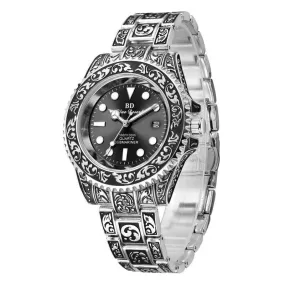 Retro Men's Watch Quartz Waterproof Luminous Green Water Ghost Watch Gift Box S216578