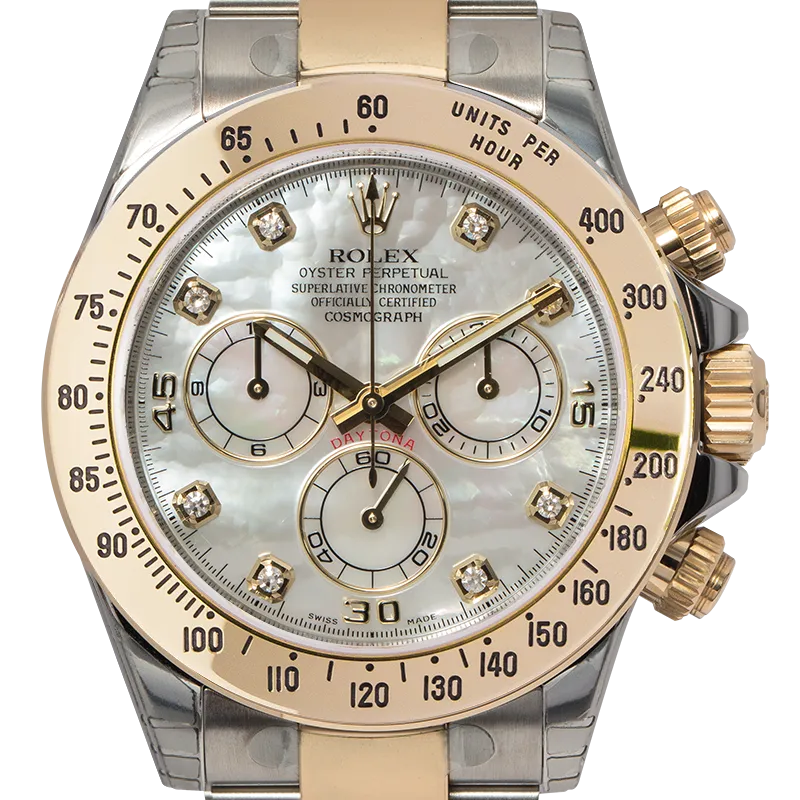 Rolex Cosmograph Daytona Bimetal Mother of Pearl/Diamonds Dial 116523