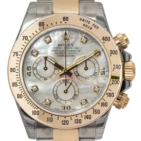 Rolex Cosmograph Daytona Bimetal Mother of Pearl/Diamonds Dial 116523