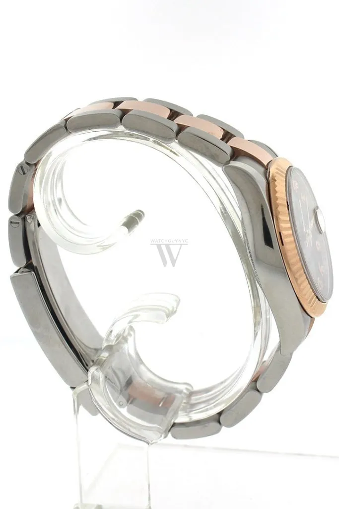 Rolex Custom Diamond Dial Datejust 31 Pearl Dial Rose Gold Two Tone Ladies Watch 178271 Pre-owned