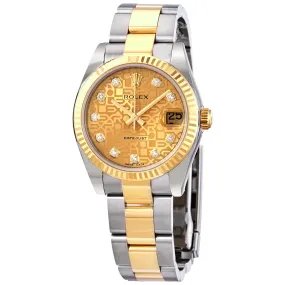 Rolex Datejust 31 Champagne Jubilee Diamond Dial Automatic Ladies Oyster Watch 178273CJDO