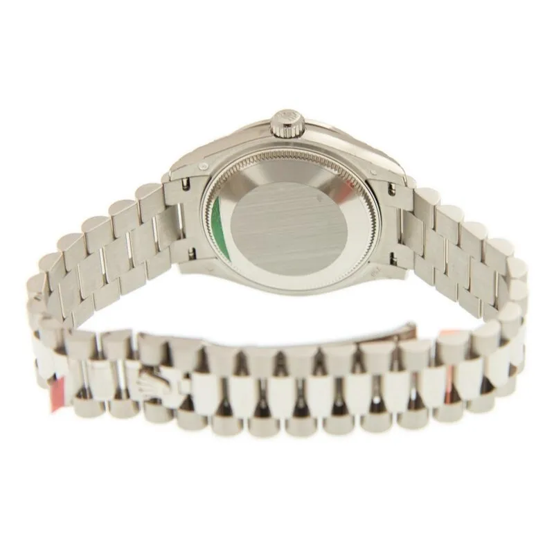 Rolex Datejust 31 Diamond Pave Dial Ladies 18kt White Gold President Watch 278289PAVE