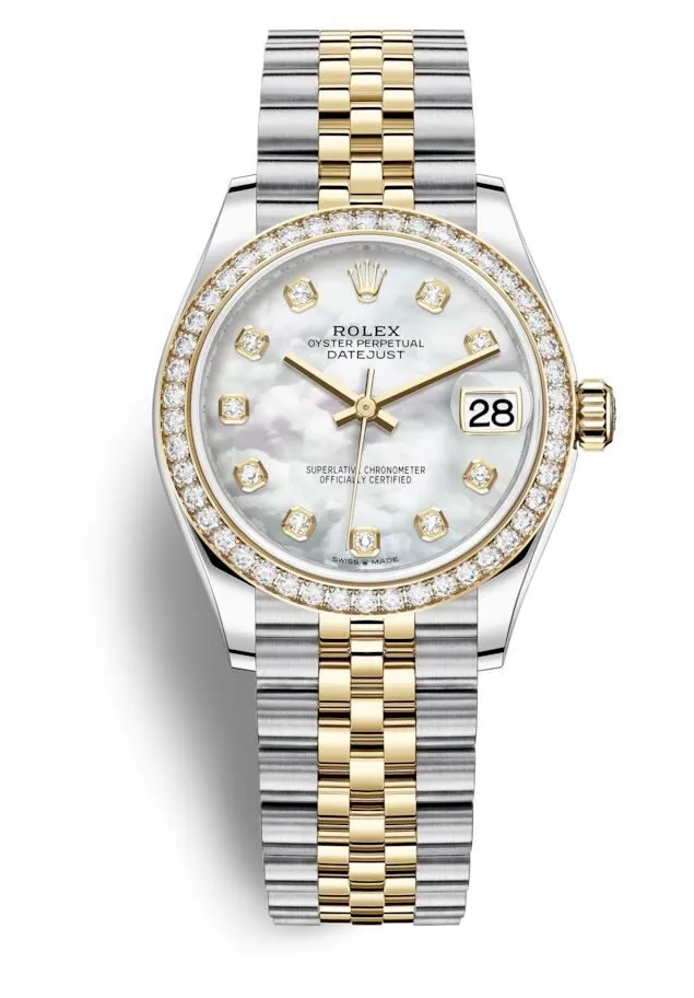 Rolex Datejust 31 Mother of Pearl Diamond Dial Ladies Steel and 18kt Yellow Gold Jubilee Watch 278383MDJ