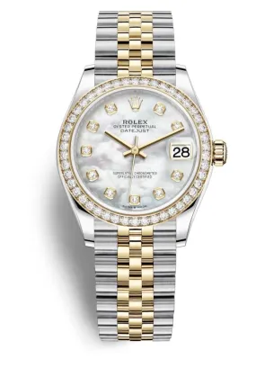 Rolex Datejust 31 Mother of Pearl Diamond Dial Ladies Steel and 18kt Yellow Gold Jubilee Watch 278383MDJ