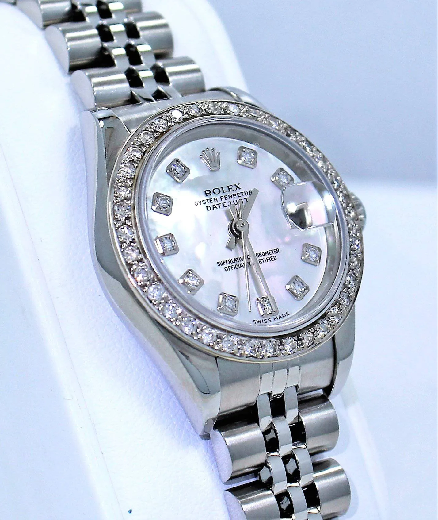 Rolex Datejust 79174 Mop Diamond Dial 1.05Ct Diamond Bezel Ladies Watch