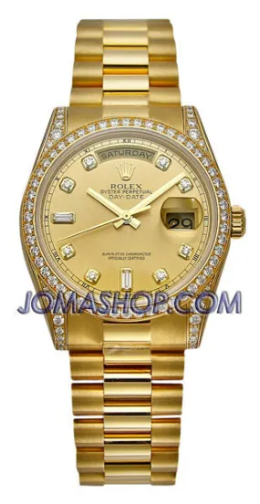 Rolex Day-Date Champagne Dial 18K Yellow Gold President Automatic Men's Watch 118388CDP