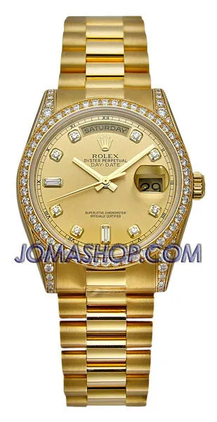 Rolex Day-Date Champagne Dial 18K Yellow Gold President Automatic Men's Watch 118388CDP