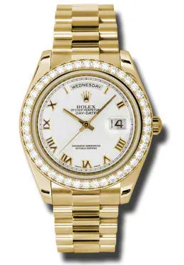 Rolex Day-Date II White Dial 18K Yellow Gold President Automatic Men's Watch 218348WRP