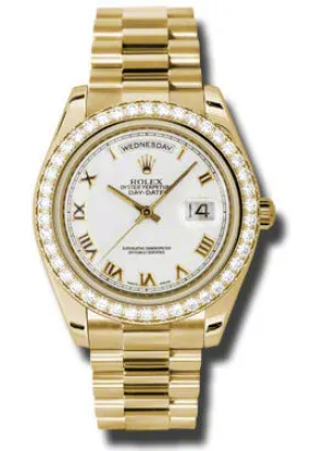 Rolex Day-Date II White Dial 18K Yellow Gold President Automatic Men's Watch 218348WRP
