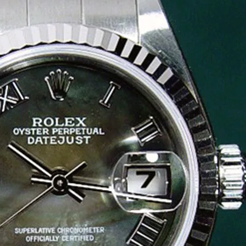 ROLEX Ladies 26mm 18kt White Gold & Stainless DateJust MOP Roman Dial Model 79174