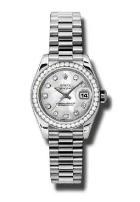 Rolex Lady-Datejust 26 Mother Of Pearl Dial Platinum President Automatic Ladies Watch 179136MDP