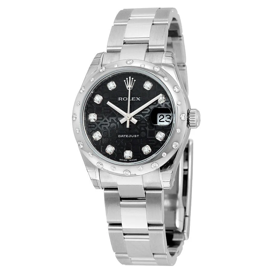 Rolex Oyster Perpetual Datejust 31 Black Dial Stainless Steel Bracelet Automatic Ladies Watch 178344BKJDO