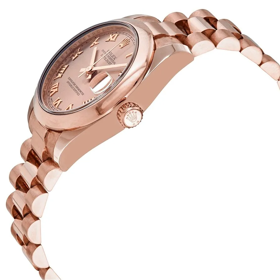 Rolex Oyster Perpetual Datejust Pink Dial Automatic Ladies 18 Carat Everose Gold Watch 178245PKRP
