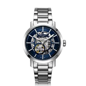 Rotary 42mm Stainless Steel Skeleton Automatic Watch