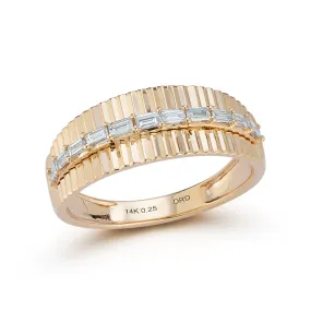 Sadie Pearl Baguette Fluted Ring
