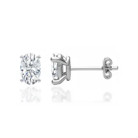 SAVANNAH - Oval Lab Diamond 950 Platinum Stud Earrings