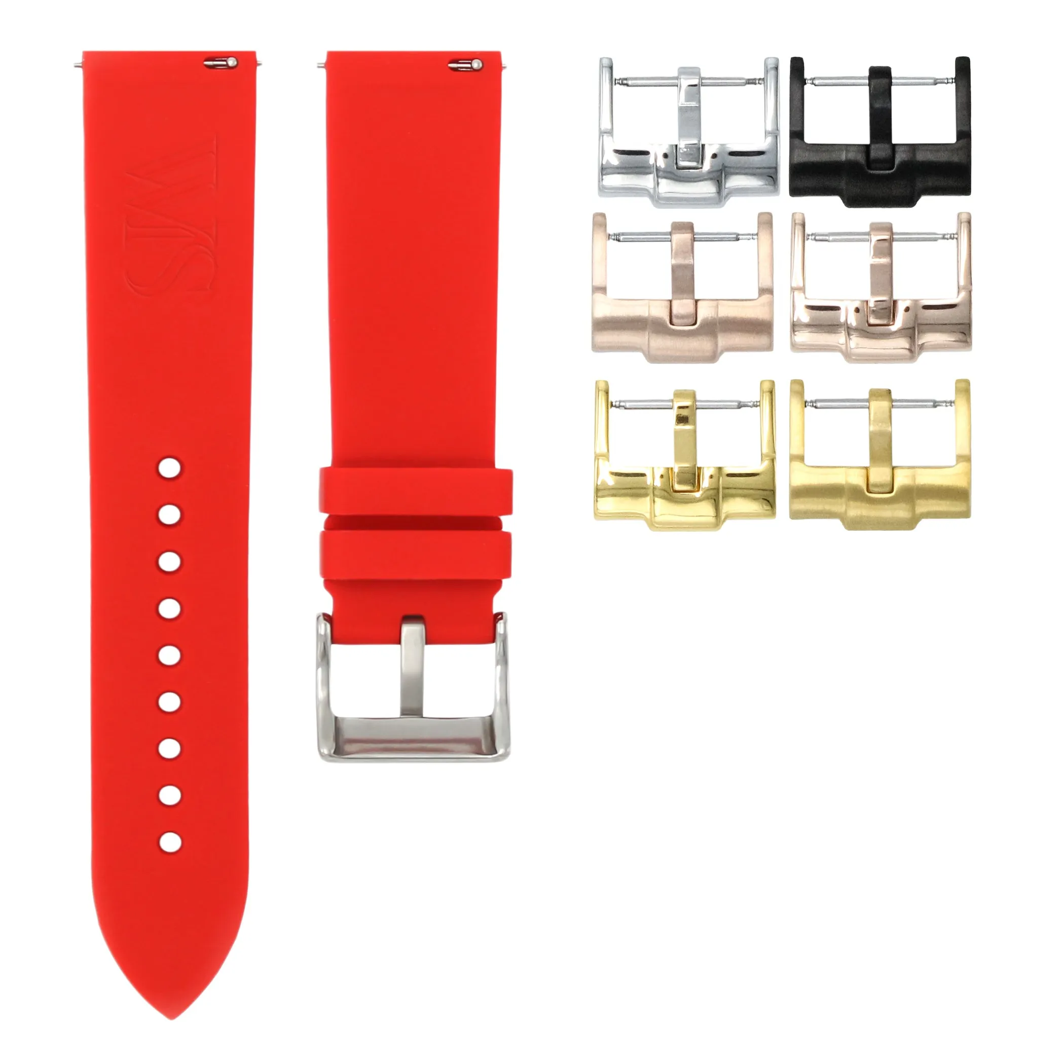 Scarlet Red - Quick Release Rubber Watch Strap For Breitling Montbrillant