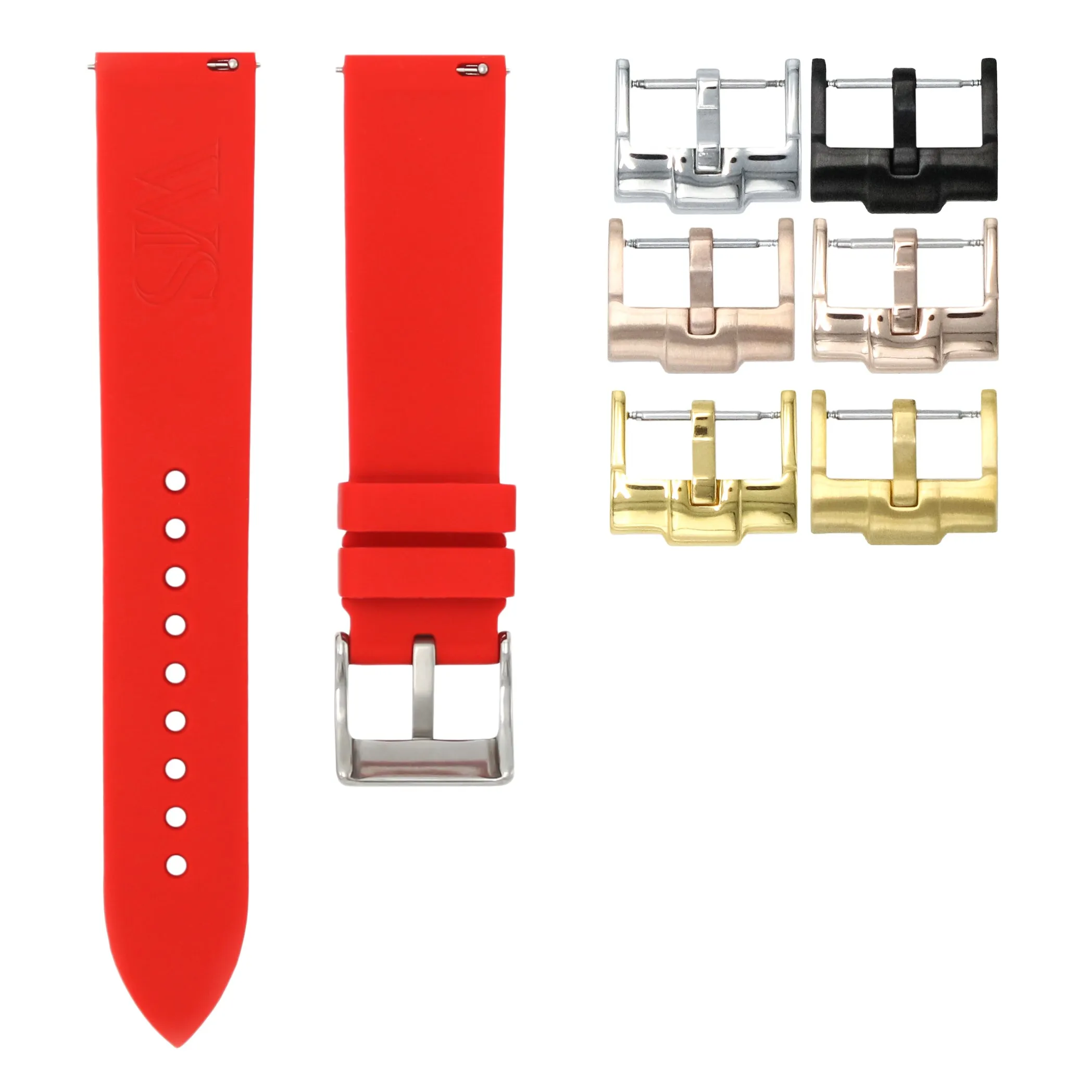 Scarlet Red - Quick Release Rubber Watch Strap For Longines 1832