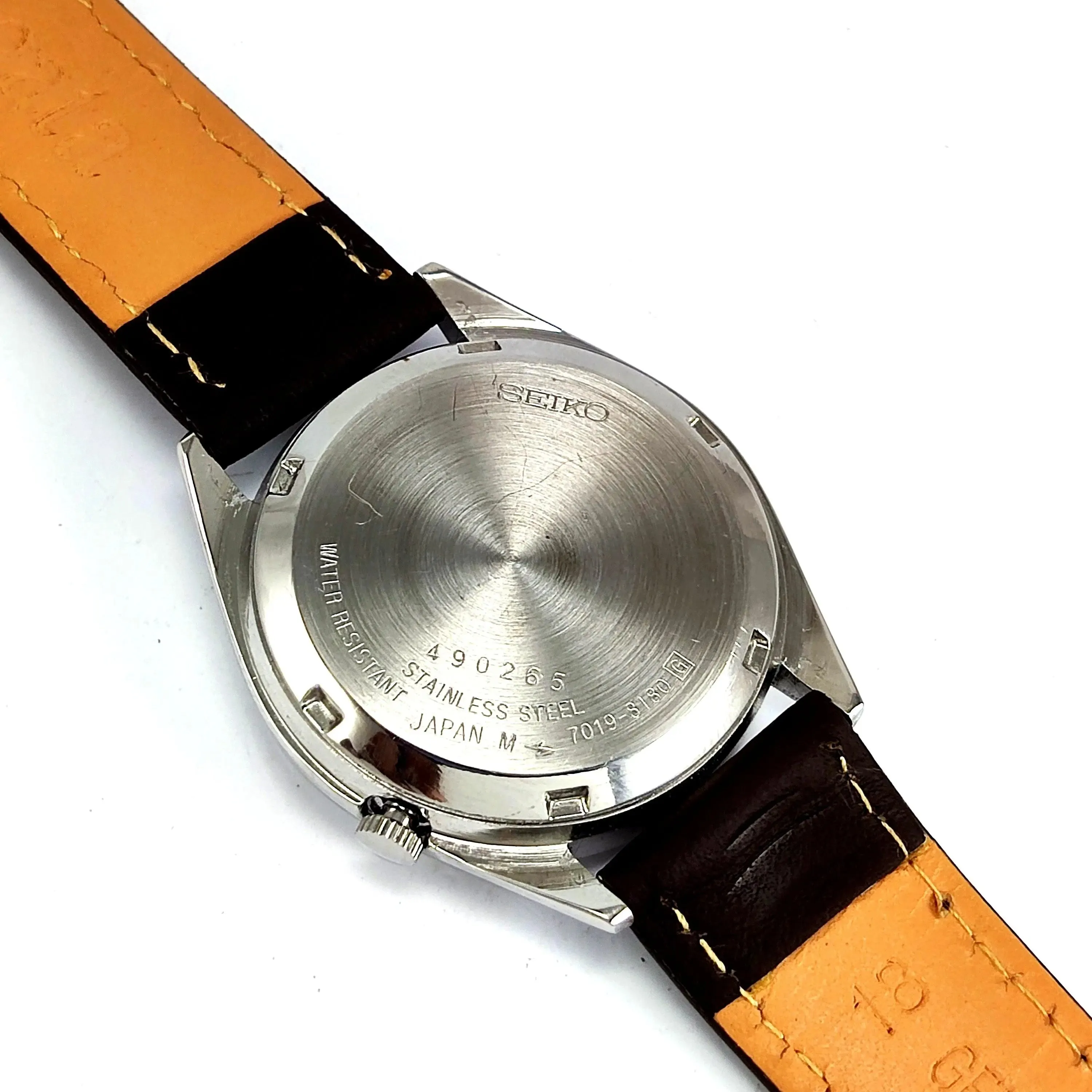 Seiko 5 Automatic-7009A Golden Dial 17 Jewels Day Date Men's Wrist Mechanical Watch