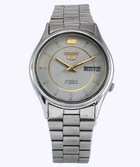 Seiko 5 Automatic-7009A Silver Dial 17 Jewels Day Date Men's Mechanical Watch
