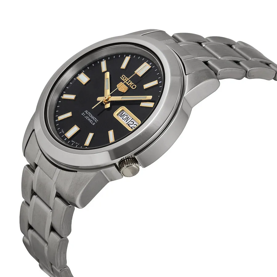 Seiko 5 Automatic Stainless Steel Black Dial Men's Watch SNKK17