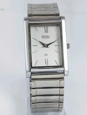 Seiko Quartz MIYOTA White Dial Silver Case Men's Watch