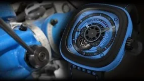 SEVENFRIDAY NEW Industrial Essence Blue Steel PVD Box/Papers/Warranty #P1-04