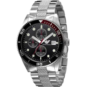 Sport Chronograph Silver Black Dial Mens AR5855 watch