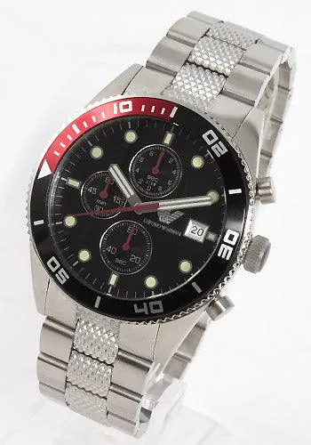 Sport Chronograph Silver Black Dial Mens AR5855 watch