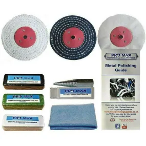 Steel & Stainless Steel 8pc Car Sander Polisher Metal Polishing Kit 4" - Pro-Max