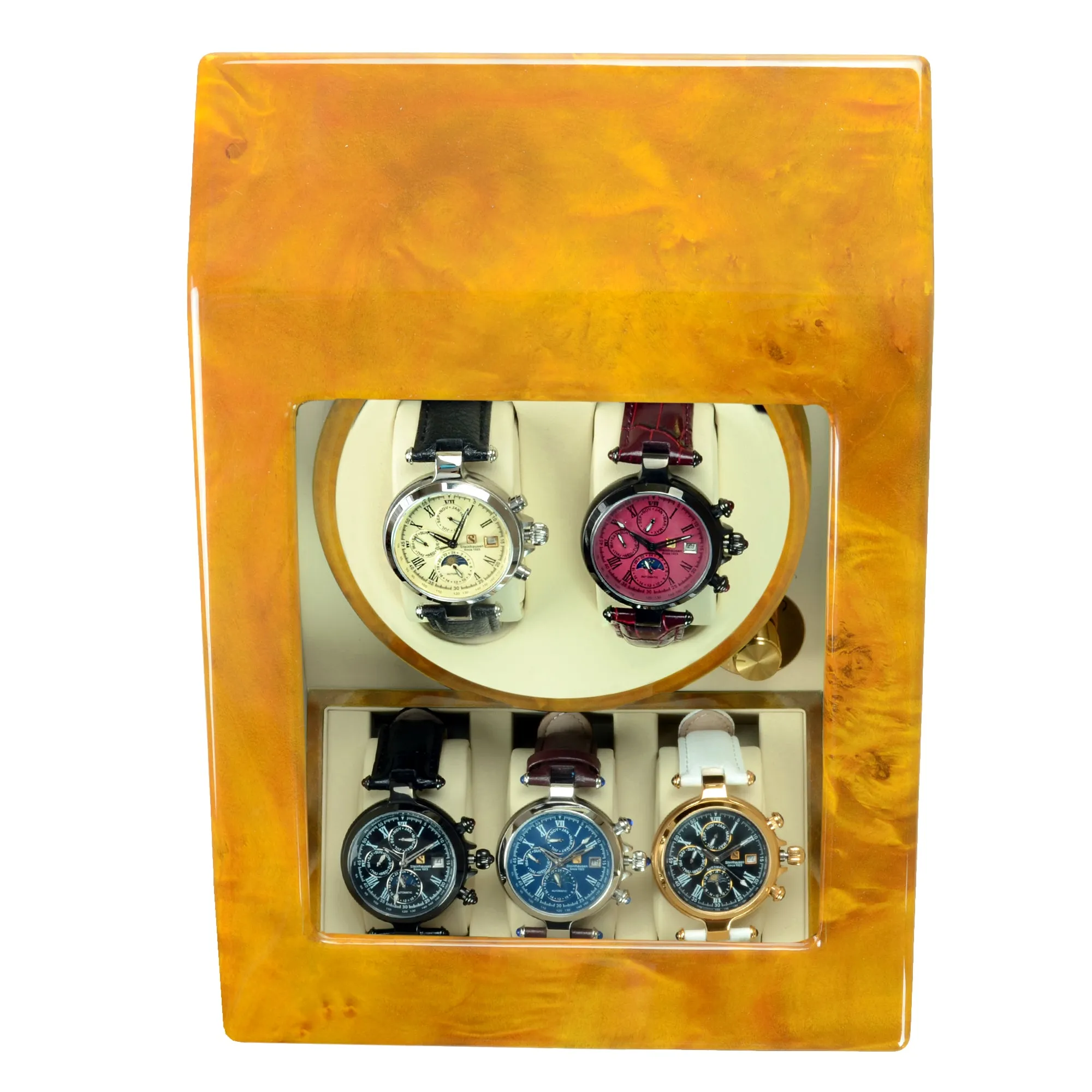 Steinhausen Heritage Double Watch Winder with Storage/Burlwood