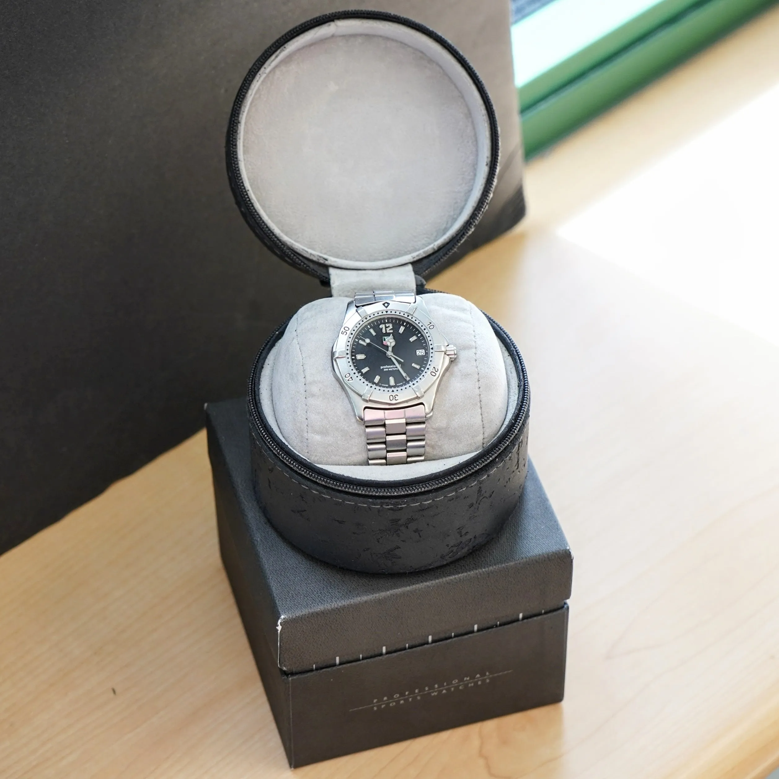 TAG HEUER 2000 Watch WK1110 Black Dial ALL S.S. Quartz Wristwatch - ALL ORIGINAL Box & Papers!