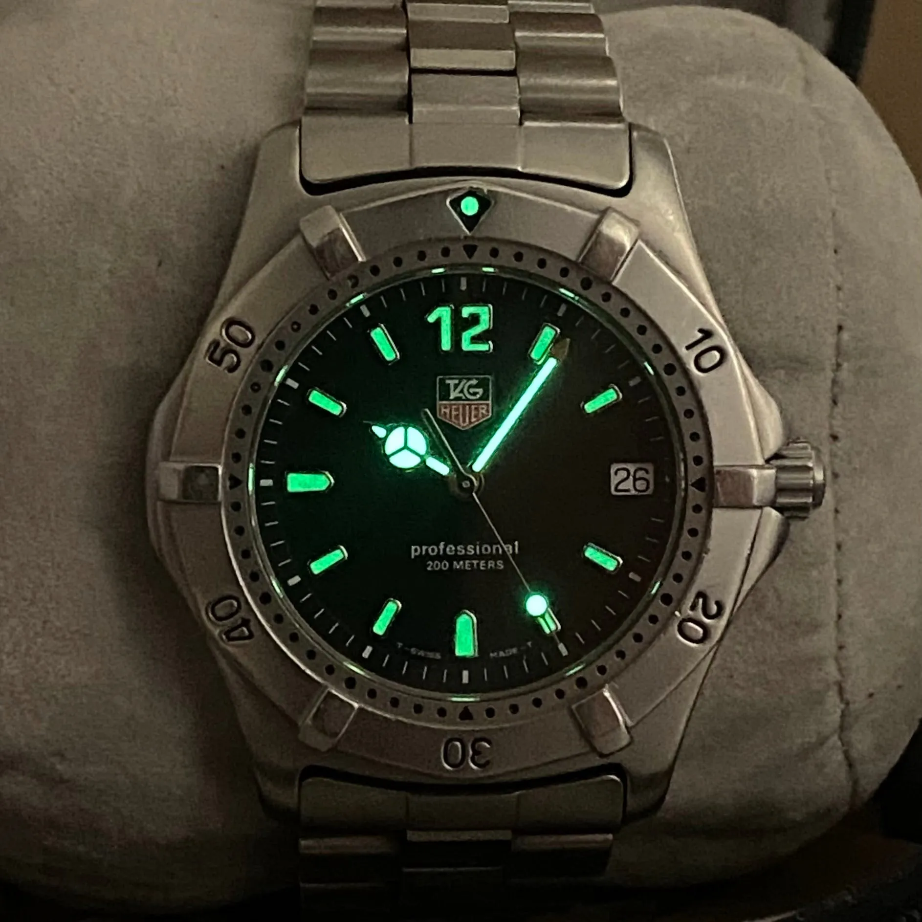 TAG HEUER 2000 Watch WK1110 Black Dial ALL S.S. Quartz Wristwatch - ALL ORIGINAL Box & Papers!